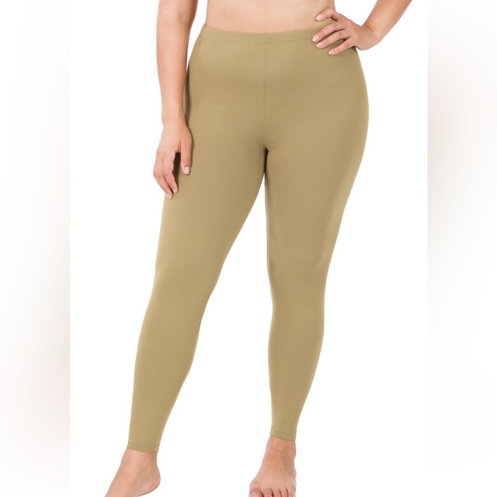 NWT! PLUS PREMIUM MICROFIBER FULL LENGTH
LEGGINGS Khaki - Picture 2 of 3